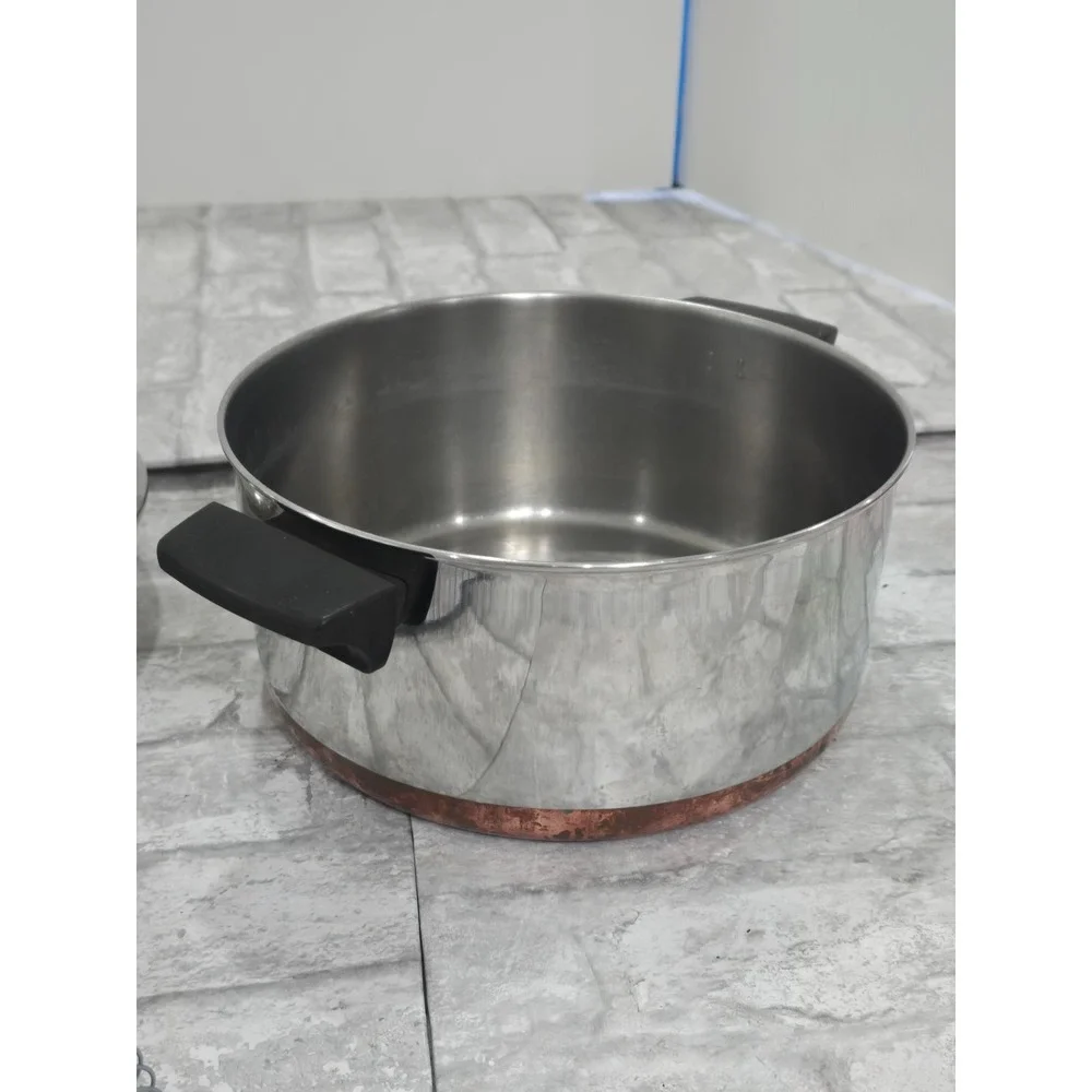 VTG 4 Piece 1960s Revere‎ Ware 1801 Copper Bottom 6QT & 4 1/2QT Stock Pot w/lids